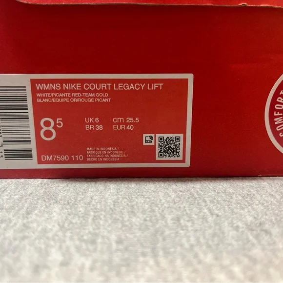 Nike Court Legacy Lift White Gold Red Causal Women Shoe Size 8.5 DM7590-110 - Picture 11 of 11